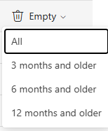 The Manage dropdown menu